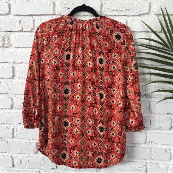 💥Sale! ALC At Last Classic Tribal Boho Blouse - Picture 2 of 4